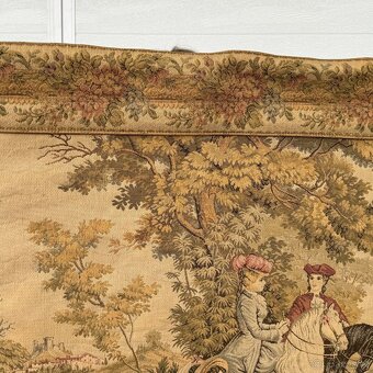 Gobelín s motivem panské vyjížďky Francie+ tyč lilie - 8