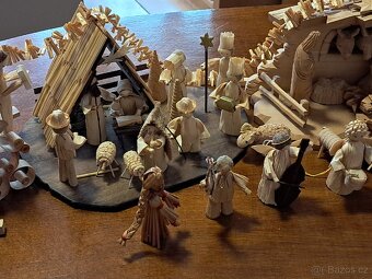 Starý betlém s kukuřičného šustí Starý 60 let - 8