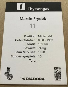 MARTIN FRÝDEK st. (MSV DUISBURG) - prodám originální dres. - 8