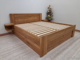 Nová dubová masivní postel, nosnost 700 kg, odvezu, smontuji - 8