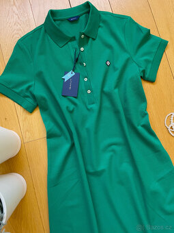 Nové zelné sportovní midi polo šaty Gant, vel. M - 8