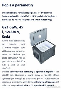 Autochladnička G21 C&W, 45l, 12/230 V - 8