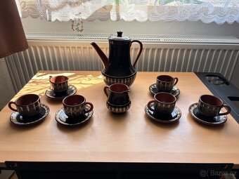 Bulharská retro čajová souprava - černá - 8