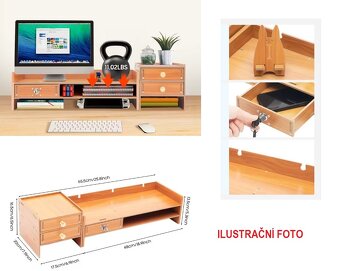 Podstavec pod monitor, organizér, stojánek na mobil. - 8