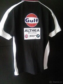 Originál značková polokošile Gulf černá/bílá, velikost XL - 8