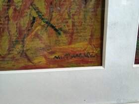 Dvojobraz Benka - Olej, Rolníci 62cm x 50cm - 8