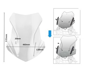 Plexi, plexištít čirý nebo mírně kouřový BMW R1200GS (1250) - 8