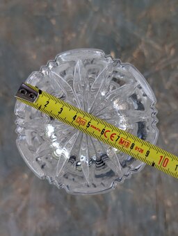 Retro větší broušená váza, geometrický vzor. Těžká. - 8