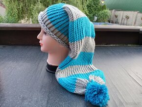 .Nová pletená mega dlouhá čepice - 8