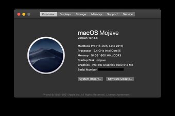 Macbook Pro 13.3"/I5 2.4GHZ/16GB RAM/240GB SSD/CZ - 8
