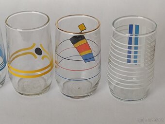 Retro barevné sklenice se vzorem, 1dcl, 50.-/kus, pošta 75.- - 8
