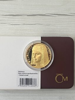 Zlato / zlatá uncová mince Osudové ženy Kleopatra proof - 8
