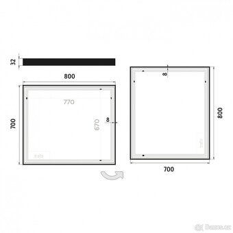ČERNÉ LED ZRCADLO 800x700 - 8