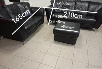 Kožená sedací souprava 3+2 - PRAVÁ KŮŽE, VÝBORNÝ STAV - 8