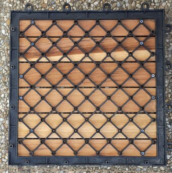 Teakové terasové zahradní dlaždice 30x30x2,5 cm olejované - 8