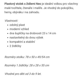 Plastový stůl a židle FreeOne - 8