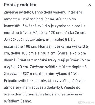 NOVÉ Závěsné svítidlo/lustr - 8