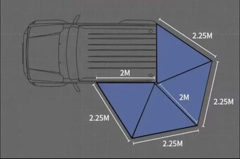 Markýza na auto samonosná PROOFF 270° ( 2 m + 2,5 ),LED osv. - 8