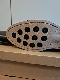 Bata Navy Blue Koženy boty 46 - darek Hand grip posilovač - 8