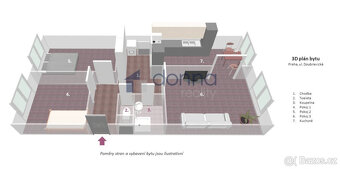 Pronájem bytu 3+1, 68m², ul. Doubravická, Praha 4 - Chodov, - 8