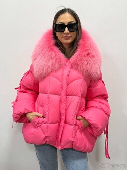 Dámská péřová bunda s pravou liščí kožešinou - 8