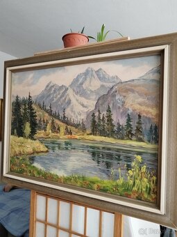 obraz HORSKÉ JEZERO, olej, sign. Hruška - 8