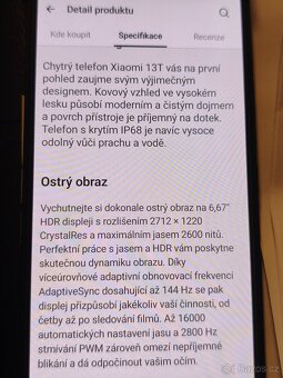 Xiaomi 13T 8G/256GB černý jako nový - 8