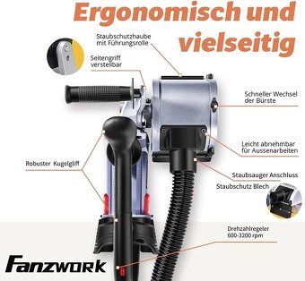 FANZWORK V2 1500 W Satinační válcová kartáčová bruska - 8