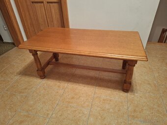 Dubová rustikální kožená sedací souprava - 8