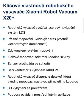 Robotický vysavač - Xiaomi robot vacuum X20+ - 8