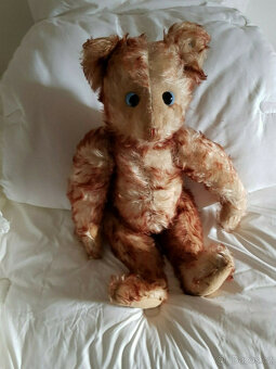 Vzácný medvídek Steiff, Petsy 50cm, modrý, s mhouřícíma očim - 8