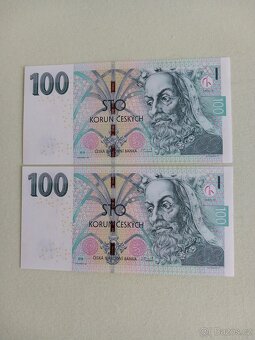 Bankovky UNC - 8 x 100kč, 2 x 200kč, 1 x 1000kč. - 8
