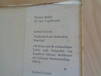 Kniha o chovu ptáků z roku 1954 v němčině - 8