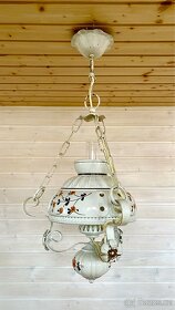 Stará krásná porcelánová lampa ve stylu petrolejky - 8
