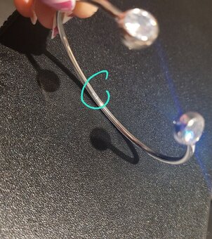 Nový dámský stříbrný náramek otevřený 925 třpytivý - 8