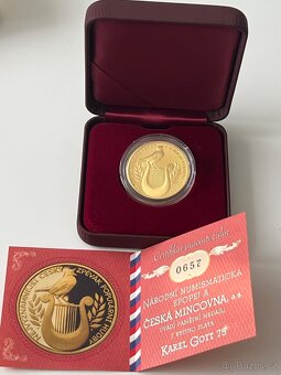 Zlato / zlatá mince,medaile Karel Gott proof - 8
