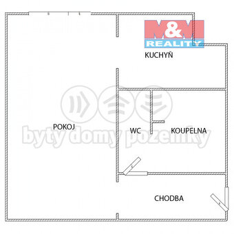 Pronájem bytu 1+kk, 35 m², Poděbrady, ul. Fügnerova - 8