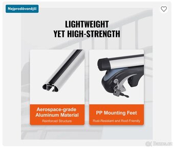 Univerzální příčník střešního nosiče VEVOR - 8