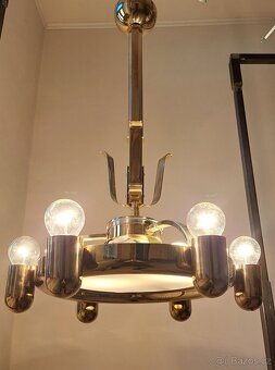 Starožitný funkcionalistický lustr, .lustřík, osvětlení, - 8