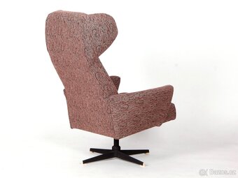 Otočné retro křeslo " Ušák ", TOP stav. - 8