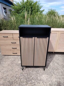 Nová botníková komoda, černá, dub artisan - 8