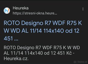 Prodám NOVÉ střešní okno ROTO - 114x140 - včetně oplechování - 8