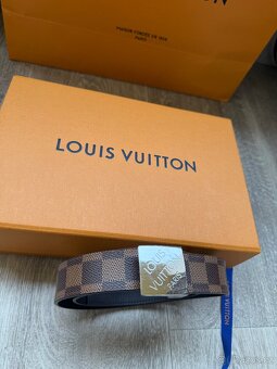 Louis Vuitton Damier Ebene Canvas Belt, hnědý pásek - 8