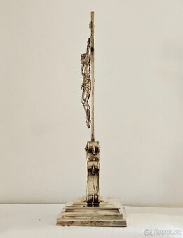 Ag stříbro stolní krucifix loťák rok 1864 biedermeier styl - 8