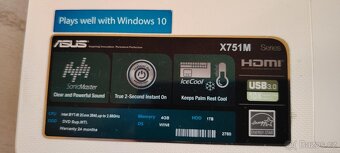 Asus X751M  pěkný stav, HDD  1TB ,  17,4´',nabíječka - 8