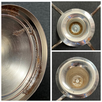 Pětiramenný stolní svícen 18.5 cm, stříbrný kov - 8