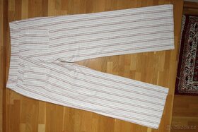 Dámské bílé letní kalhoty  s proužkem vel.38 - 8