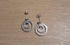 Nové dámské stříbrné náušnice 925 kruhy dvojité kroužky - 8