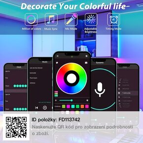 Led páska 15m ovládaní přes mobil nebo dal.ovládání - 8