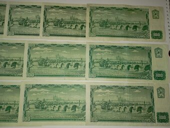 BANKOVKY 100 KČS 1961, VŠECHNY VYDANÉ SÉRIE, NÍZKÁ ČÍSLA - 8